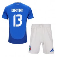 Italien Matteo Darmian #13 Hemmaställ Barn EM 2024 Korta ärmar (+ Korta byxor)